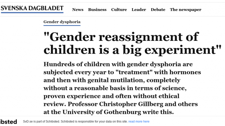 The Swedish U-Turn on Gender Transitioning for Children